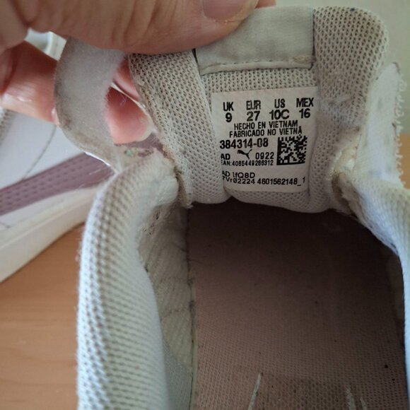 Puma Kids White and Pink Sneakers - Size US 10C (EUR 27) - Picture 5 of 9